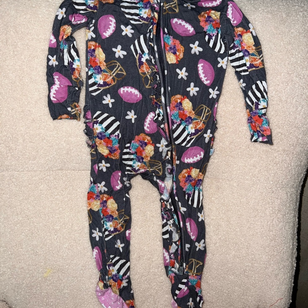 Floral and Football Print Kids One Piece